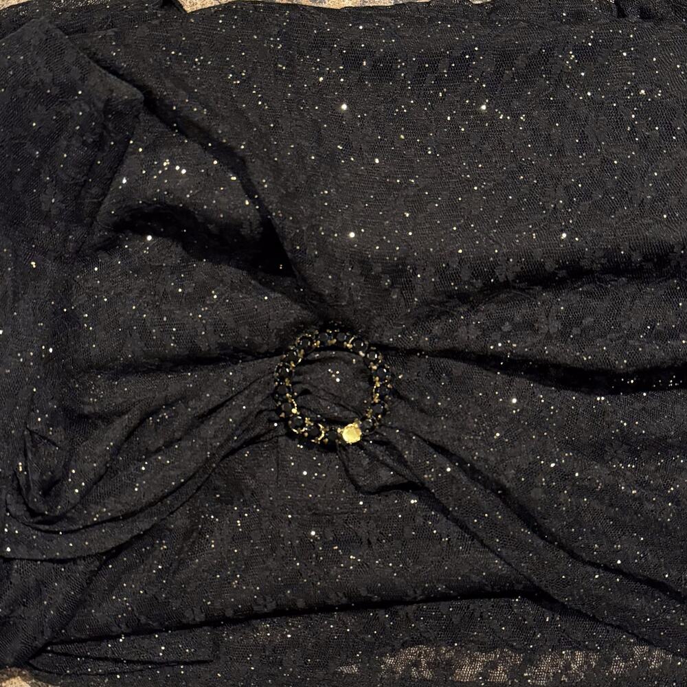 NWT Perceptions Dress Lace Boho Fairy Whimsigoth Glam Sleeveless Midi Black 20W - Picture 4 of 6